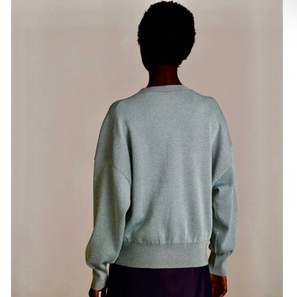 REBECCA TAYLOR BLUE METALLIC SWEATER - Picture 8 of 10